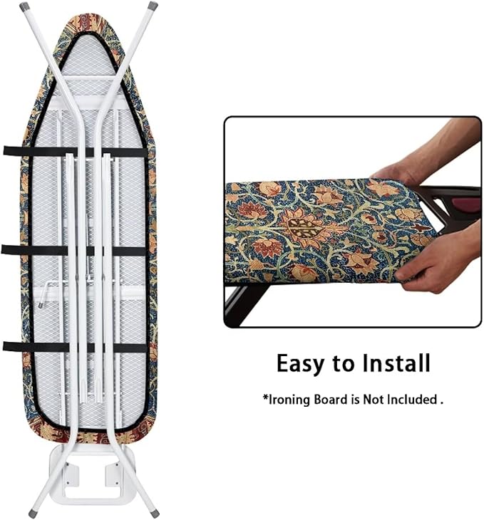 ZCFYGDX Vintage Flower Print 18 x 58 Ironing Board Covers Nylon Buckle Straps - Image 4