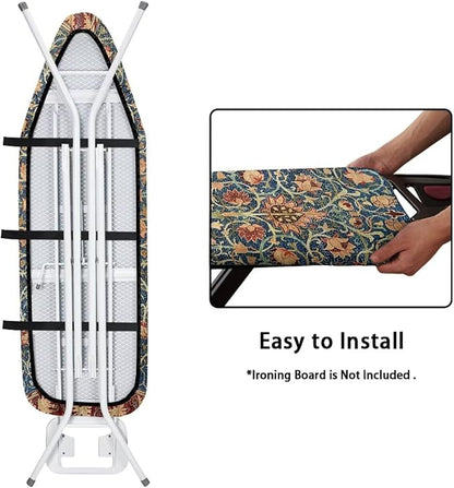 ZCFYGDX Vintage Flower Print 18 x 58 Ironing Board Covers Nylon Buckle Straps - Image 4