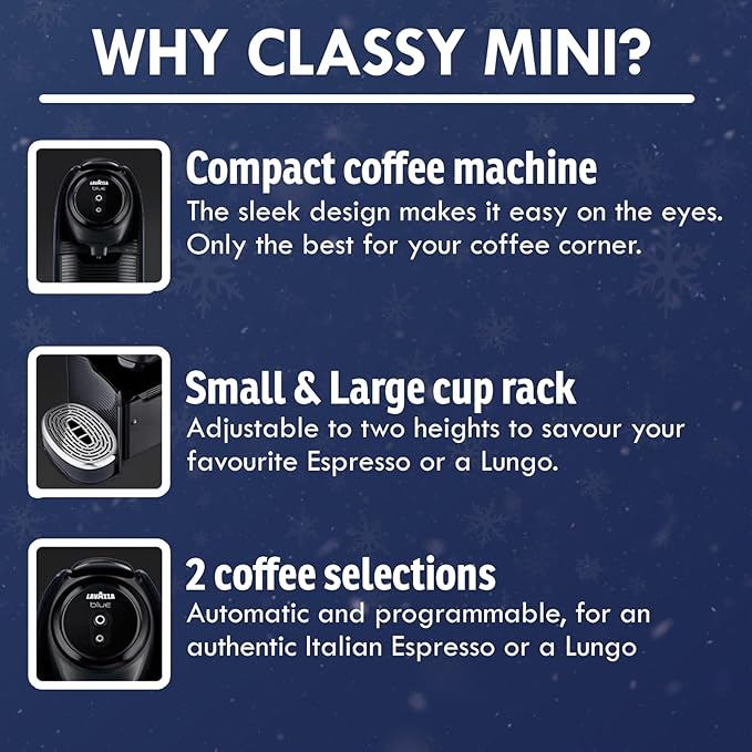 Lavazza Classy Mini Coffee Maker – 72 Count Classico Espresso Capsules – - Image 3