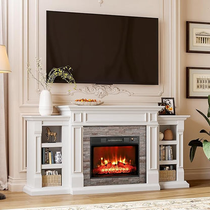 72" Electric Fireplace with Mantel, Fireplace TV Stand - Image 3