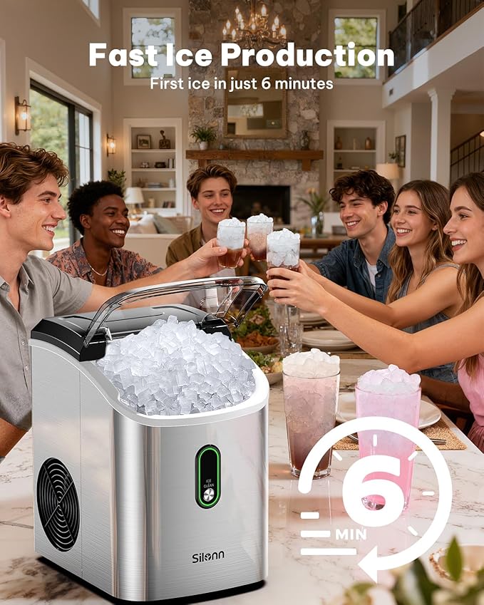 Silonn Nugget Ice Maker Countertop, Pellet Ice Machine - Image 5