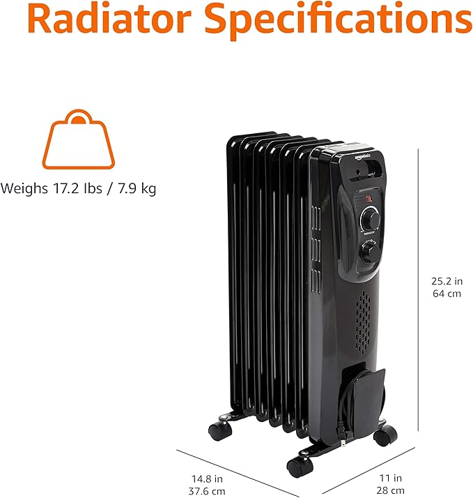 Amazon Basics Portable Oil Radiator Heater - Image 3