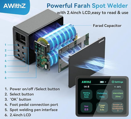 14.6 KW Capacitor Battery Spot Welder, AWithZ Spot Welder, 2-in-1 Automatic & - Image 4