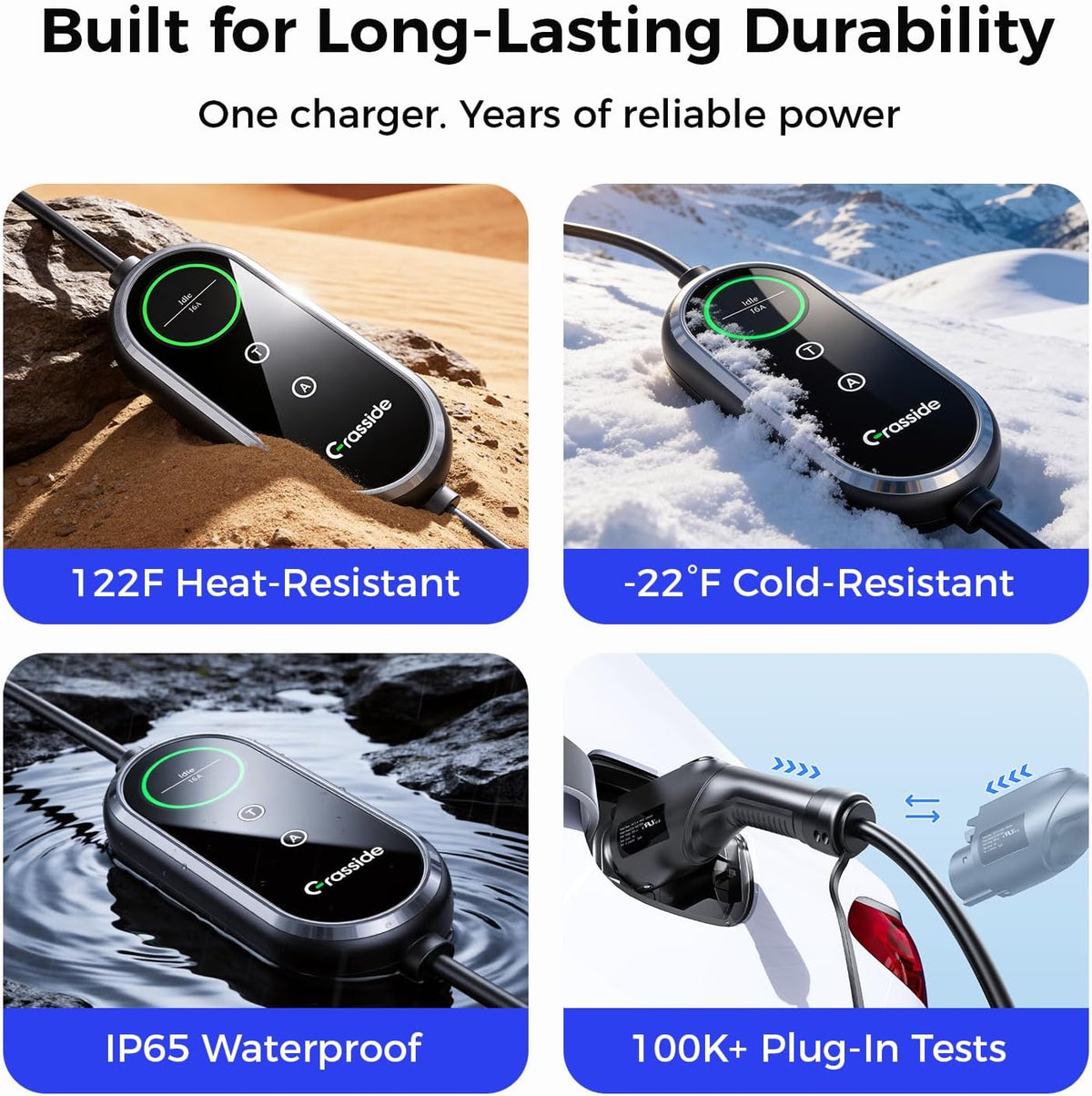 2026 New Level 1&2 EV Charger, 8-16Amp, 25FT Cord, J1772 EV/PHEVs