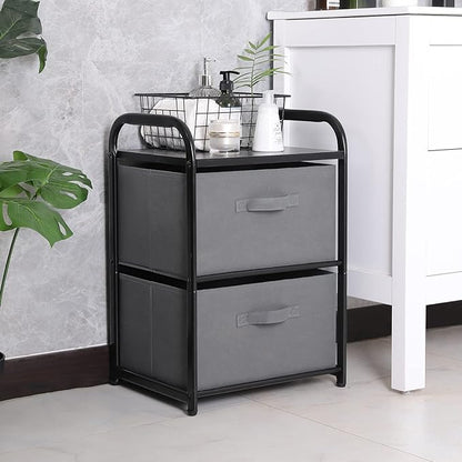 Dresser for Bedroom with 2 Drawers, Wide Chest of Drawers, Fabric Dresser - Image 4