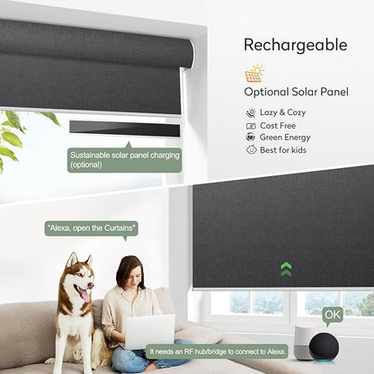 Zshine Motorized Blackout Window Blinds Customize Width Remote Control Wireless - Image 5