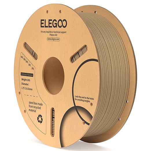 ELEGOO Wood PLA Filament 1.75mm 1KG, Real Wood Fibers Filled 3D Printer by ELEGOO