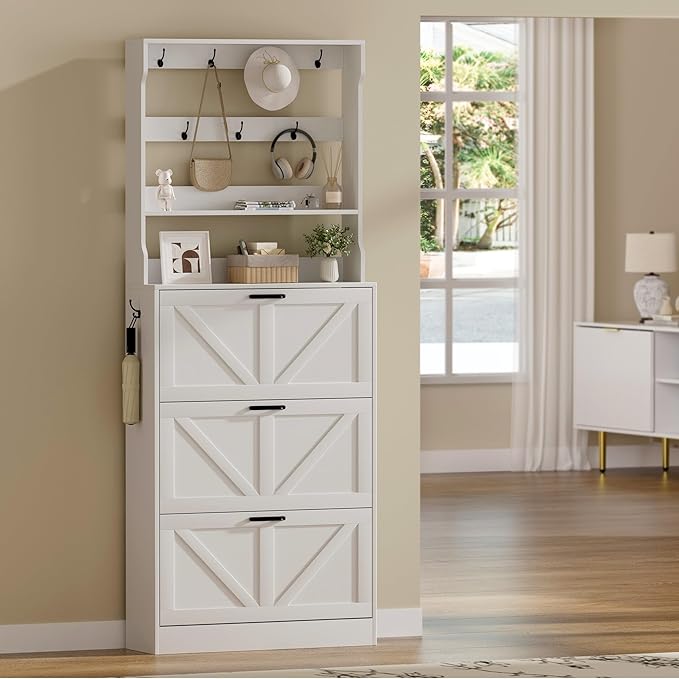 EOYUTLLY Shoe Cabinet Storage for Entryway, Narrow Shoe Rack Cabinet - Image 8