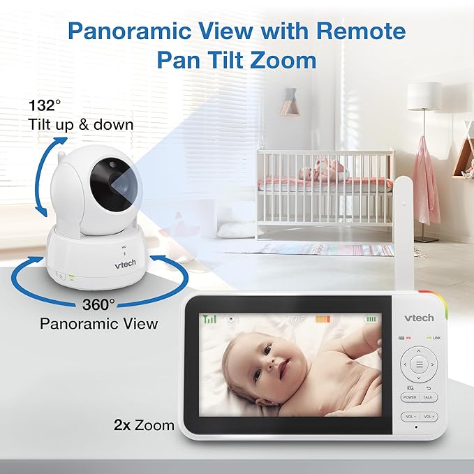 VTech Video Baby Monitor with 3 Cameras, Night Vision, 1000ft Range, - Image 4