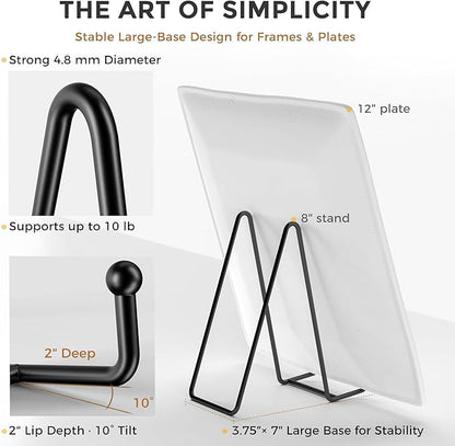 TR-LIFE Plate Stands/Holder for Display, 8 Inch, Metal Frame for Picture - Image 3