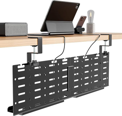 Under Desk Cable Management Tray, 30.2" Vertical Metal Pegboard Organizer by Pegzone