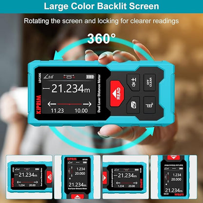 Kiprim 393ft Dual Laser Distance Measuring Tool LD120S, 120m Total Range - Image 5