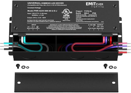 EMITEVER Dimmable Led Driver, 2 Packs 60W AC 110V-277V to DC 24V Transformer - Image 2