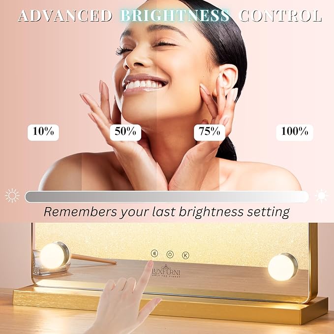 LUXFURNI Hollywood Mirror with Lights Makeup Mirror - Image 4