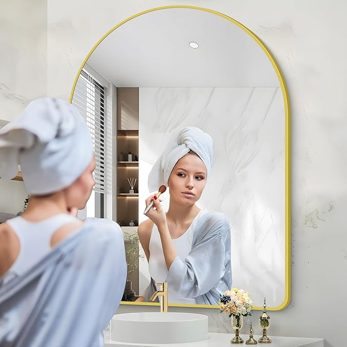 Arched Bathroom Mirror, Wall Mounted Mirror, Living Room, Vertically Hanging or - Image 4
