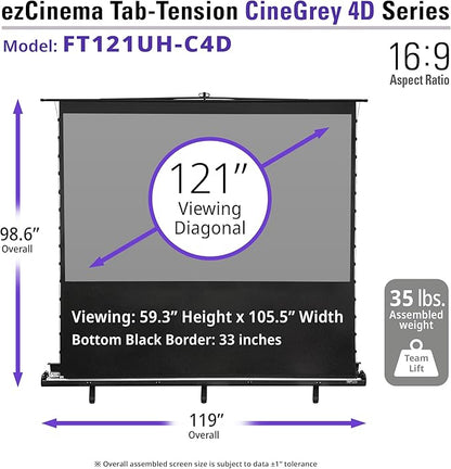 Elite Screens ezCinema Tab-Tension CineGrey 4D, 121-inch 16:9, Manual Floor - Image 6