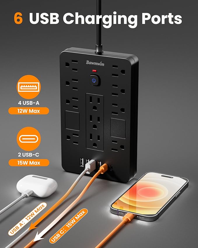 Bawmwim Surge Protector Power Strip - Image 5