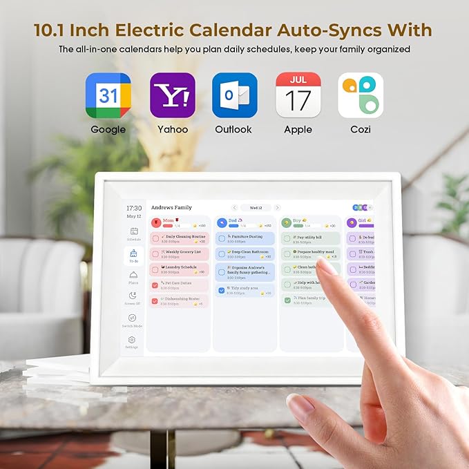Calendar, 10.1" WiFi Smart Wall Calendar & Chore Chart - Image 2