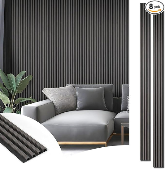 Art3d 8-Pack WPC Wood Slat Wall Panel by Art3d