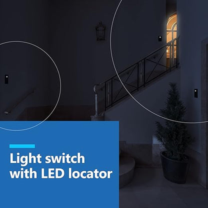 LIDER Minimalist Design Matte Finish Lighted 4-Way Decorator Light Switch - Image 6
