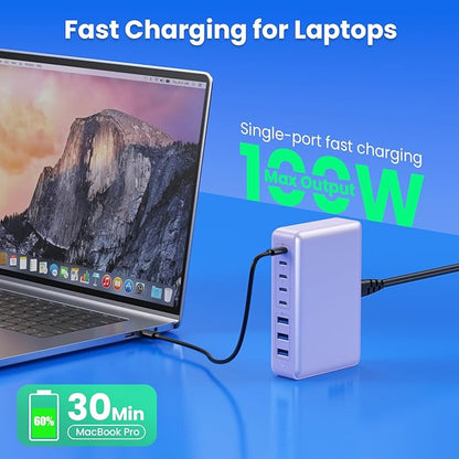 USB C Charger 300W USB C Charger Block 8-Ports GaN IV Fast Charging Station - Image 5