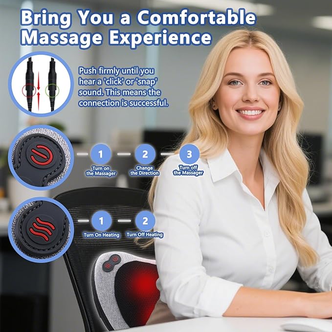 Massage Pillow, Neck and Back Massager - Image 2