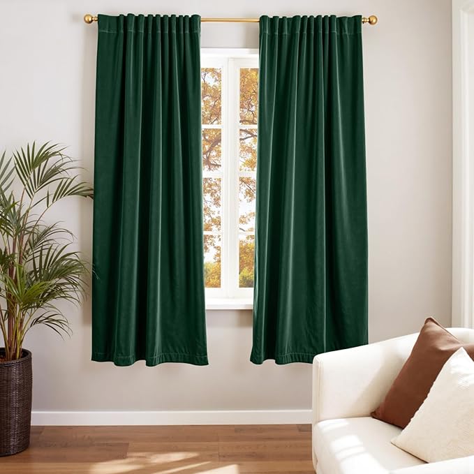 Lazzzy Velvet Blackout Curtains Thermal Insulated Room Window Drapes Super Soft by Lazzzy