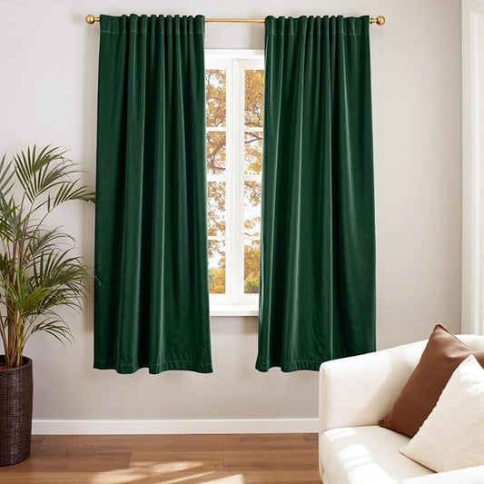 Lazzzy Velvet Blackout Curtains Thermal Insulated Room Window Drapes Super Soft by Lazzzy