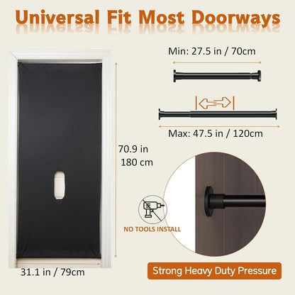 Glory Hole Wall Doorway Kit, Adjustable Height Comfort Door Curtain,Portable Temporary Wall Partition Fits Most Standard Door Sizes, Durable Curtain Set.Provide Fun and Excited