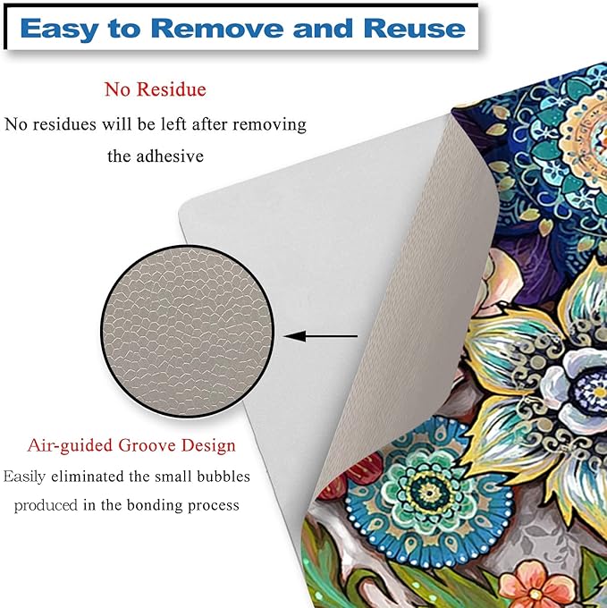 Laptop Skin Sticker Decal, Decorative Waterproof Removable, Colorful Flower - Image 4