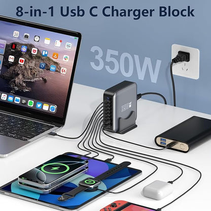 350W USB Fast Charging Station, 8 Port USB C Multi Port Charger Block - Image 3