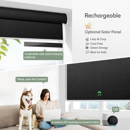 Zshine Motorized Blackout Window Blinds Customize Width Remote Control Wireless - Image 5