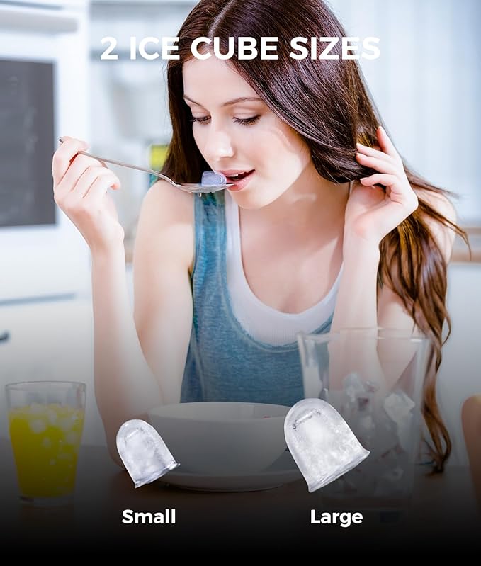 ecozy Countertop Ice Maker, Self-Cleaning, 9 Bullet Ice Cubes in 6 Mins - Image 3