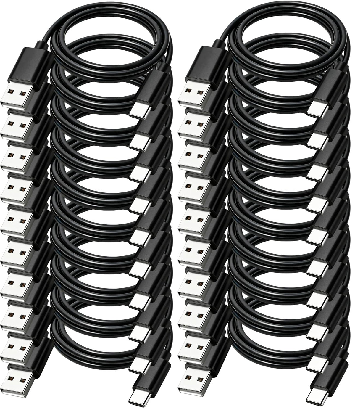 USB to USB C Cable 6FT 20-Pack,3A Charge Data Sync Android Auto&Car Carplay