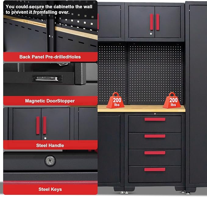 Garage Storage Cabinet System, Cabinet Drawers, Pegboard - Image 4