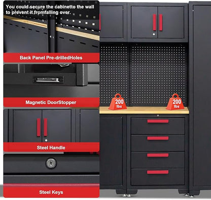 Garage Storage Cabinet System, Cabinet Drawers, Pegboard - Image 4