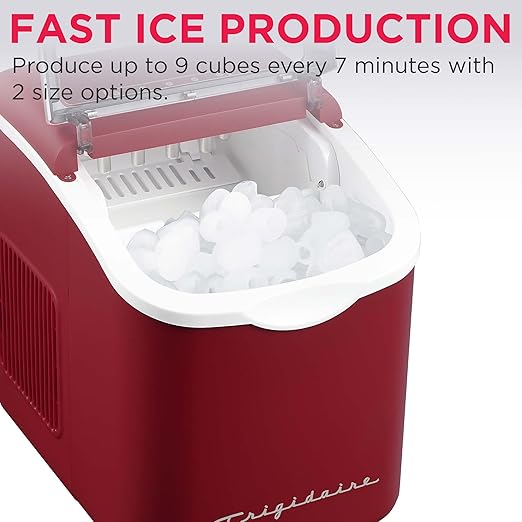 FRIGIDAIRE Retro Compact Ice Maker Machine, Bullet Ice, 26 lb per Day - Image 4