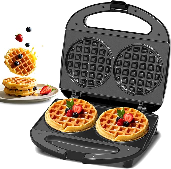 OSTBA Mini Waffle Maker 750W, Double 4-Inch Belgian Waffles Iron, Nonstick by OSTBA