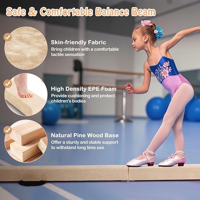 Giantex 7FT/8FT/9FT Balance Beam, Folding Gymnastics Beam w/Carry Handles - Image 4