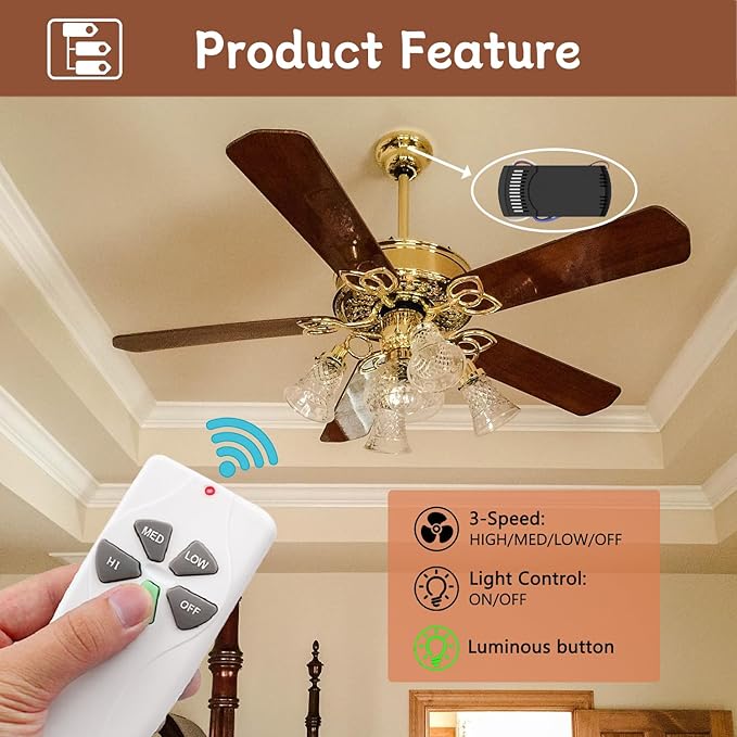 Universal Ceiling Fan Remote Control Kit, Replacement - Image 2