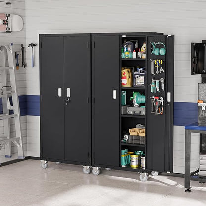 VINGLI 72'' Tall Garage Storage Cabinet, Metal Storage Cabinet - Image 2