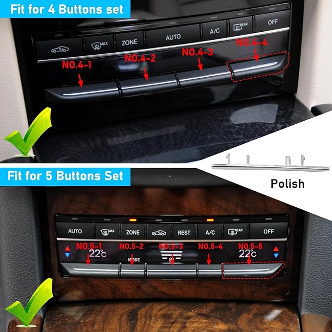 Jaronx Compatible with Mercedes Benz AC Button Trim E Class W212, Air - Image 3