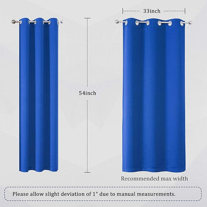 DUALIFE Royal Blue Curtains for Living Room 54 inch Length Solid Energy - Image 6