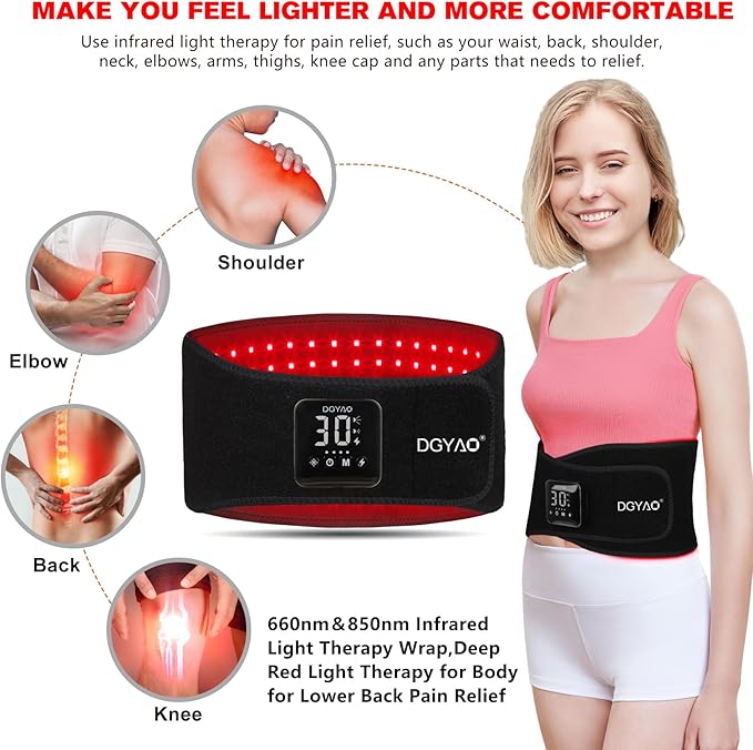 Cordless Rechargeable Red Light Therapy Belt, Wearable Infrared Light Therapy - Image 2