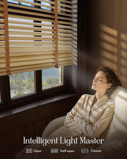 Graywind Motorized Bamboo Blinds 90% Blackout Smart Electric Horizontal Blind - Image 2