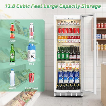 Commercial Merchandiser Refrigerator, 13.8 Cu Ft Display Beverage Fridge - Image 2