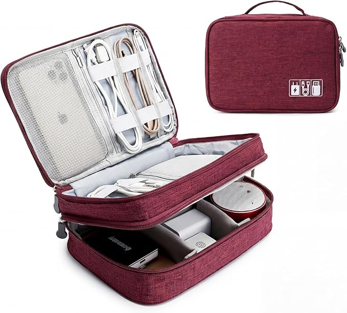 mygreen Travel Cable Organizer Bag, Two-Layer Electronics Accessories Organizer by mygreen