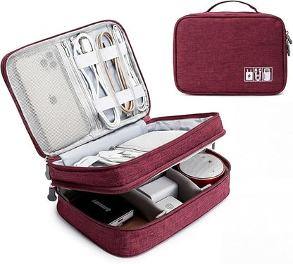 mygreen Travel Cable Organizer Bag, Two-Layer Electronics Accessories Organizer by mygreen