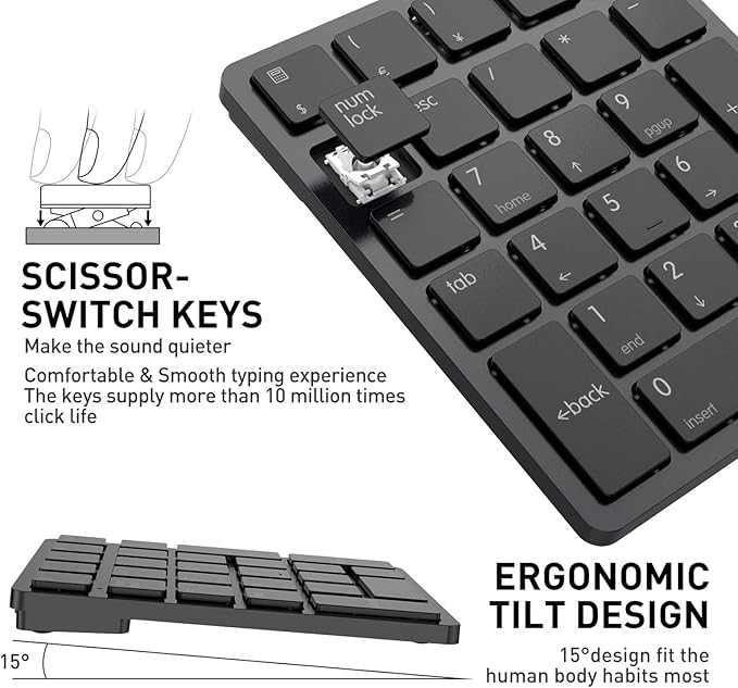 havit Bluetooth Number Pad Wireless Numeric Keypad Numpad 26 Keys Portable Mini - Image 4