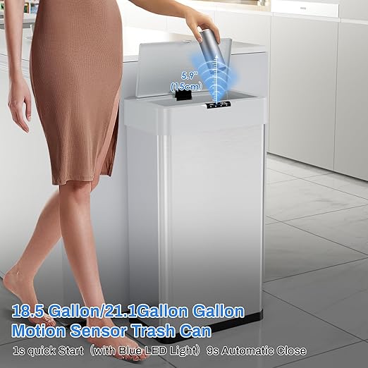 AthLike Sensor Trash Can, Touchless Motion Sensor Trash Bin, Smart Automatic - Image 4